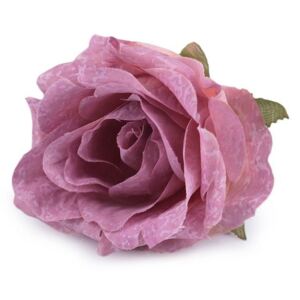 Umělý květ růže Ø7 cm barva 5 fialová sv., 10 ks