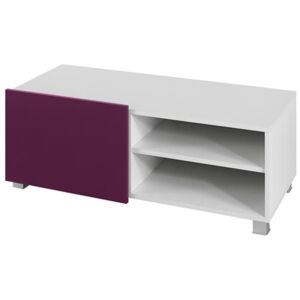 Gordia - Tv stolek RTV1D - bílá/fialová lesk
