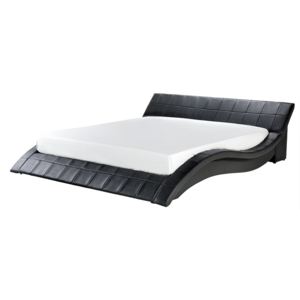 Kožená černá postel 180x200 cm VICHY