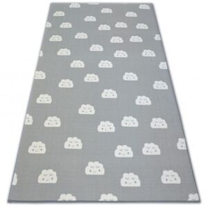 Dětský kusový koberec CLOUDS Mráčky šedý Rozměr: 150x150 cm