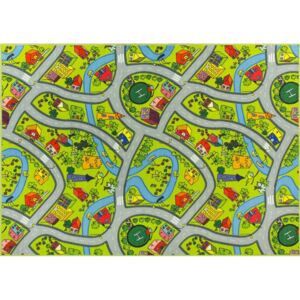 Dětský kusový koberec Uličky 12 zelený Rozměr: 200x200 cm