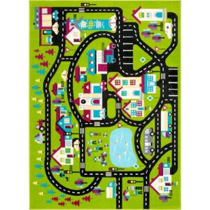 Dětský koberec Agnella Funky Top Super Město C zelené Rozměr: 200x280 cm