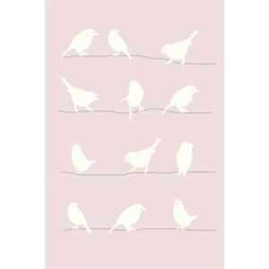 Dětský kusový koberec Dywilan Free Bird 1 Ptáčci růžový Rozměr: 120x170 cm
