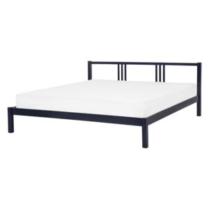Manželská postel 180 cm VALLES (s roštem) (modrá)