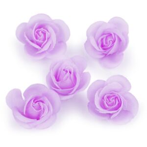 Umělý květ růže Ø28 mm barva 5 fialová sv., 5 ks