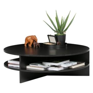 Hoorns Černý kulatý dřevěný konferenční stolek Richard 100 cm