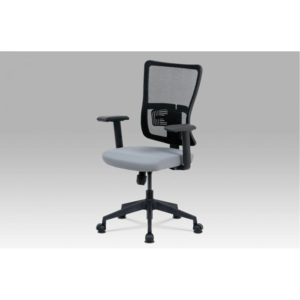 Kancelářská židle na kolečkách FRAME — šedá, s bederní opěrkou a područkami