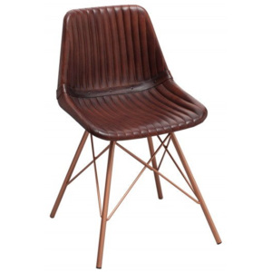 Židle TORO BROWN pravá kůže skladem