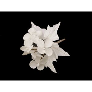 Umělé květy na drátku zasněžené barva 2 Off White, 1 ks