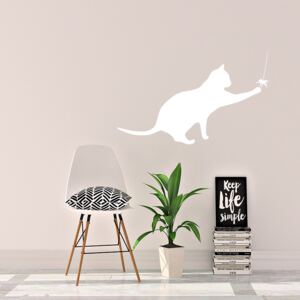 Samolepka na zeď SABLIO - Kočka s pavoukem