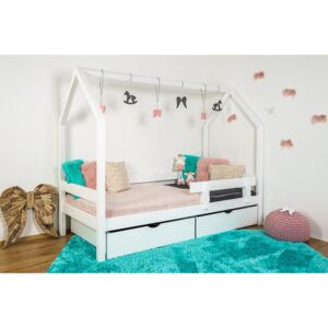 MAXIDO Dětská postel domeček Snílek - dva šuplíky 160x80 Bílá