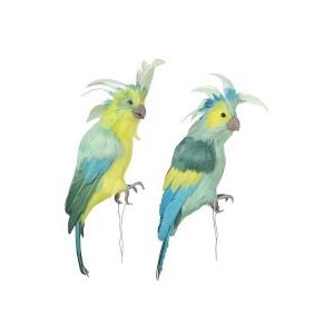 Dekorace zelený papoušek 2ks - 33*9*12cm