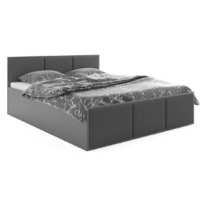 Expedo Čalouněná postel SANTOS, 120x200, grafit/šedá + kovový rošt + matrace