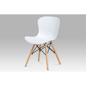 Designová jídelní židle strukturovaný plast bílá AUGUSTA WT AKCE