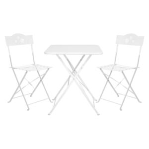 DAISY JANE Set zahradního nábytku 2 ks židle a 1 ks stůl - bílá