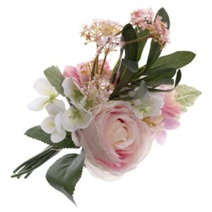 Umělá kytice růží a hortenzií, 35 cm