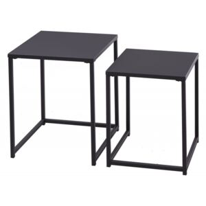 2SET odkládací stolek DURA STEEL 46/41 CM černý kov Nábytek | Obývací pokoj | Odkládací stolky