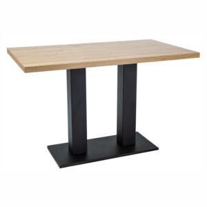 Jídelní stůl - SAURON, 120x80 cm, dýha dub/černá