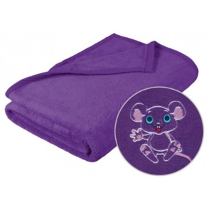Brotex Mikro dětská deka fialová/výšivka