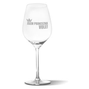 Sklenička na víno SABLIO - Jsem princezna, vole! 350 ml