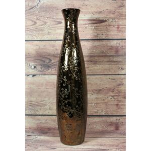 Keramická váza bronzově-hnědá se vzorem (v. 51,5 cm)