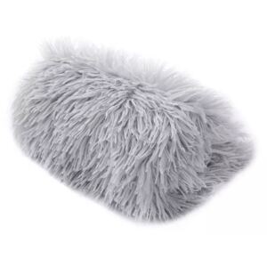 Světle šedá hebká fluffy deka 120x95 cm (Velká a hebká deka z příjemného hřejivého plyše ve světle šedé barvě.)