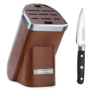 KitchenAid Blok na nože , 10 slotů, tmavý jasan, s nožem na číštění zeleniny zdarma