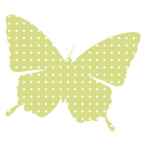 Gario Nálepka na zeď pro děti Limetkový motýlek s puntíky Rozměry (š x v): 50 x 50 cm