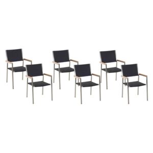 Set 6ks. židlí Grosso (černá) (ratan)