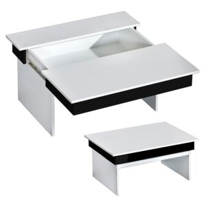 Tim - konferenční stolek 8 - bílá/černá lesk