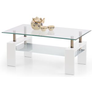 Konferenční stolek Halmar Diana Intro, sklo/laminované MDF, bílá