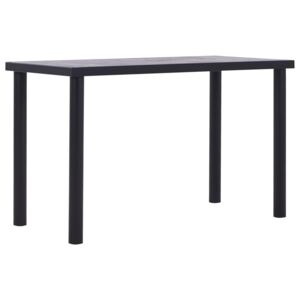 Jídelní stůl černý a betonově šedý 120 x 60 x 75 cm MDF