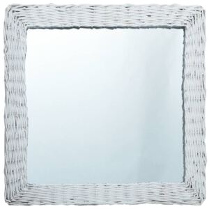 Zrcadlo bílé 50 x 50 cm proutí