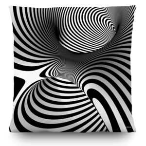 AG Design Dekorativní polštářek CN3608 Black and White Creative 3D 45 x 45 cm