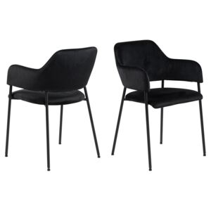 ACTONA Sada 2 ks − Jídelní židle s opěrkou Lima černá, Vemzu