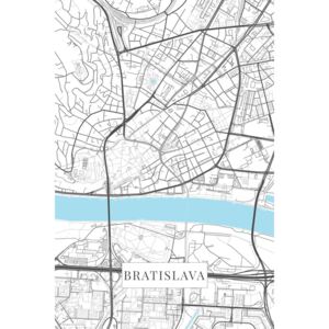 Mapa Bratislava white