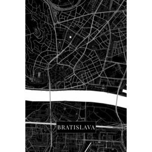 Mapa Bratislava black