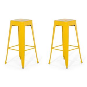 Set 2ks. barových židlí 76cm Cabriot (žlutá)