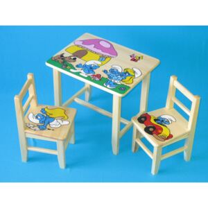 Dětský Stůl s židlemi Šmoulové + malý stoleček zdarma !!