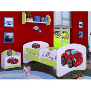 Dětská postel bez šuplíku 180x90cm RED CAR - zelená