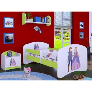 Dětská postel bez šuplíku 180x90cm PRINC A PRINCEZNA - zelená