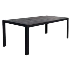 Černý plastový zahradní jídelní stůl Nordic Living Ezra 205 x 90 cm