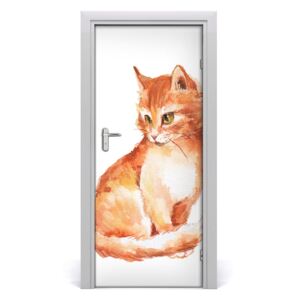 Samolepící fototapeta na dveře Rudá kočka