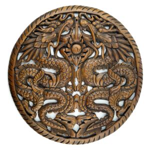 Thajsko Dřevěná závěsná dekorace Dragons 58 cm