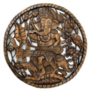 Thajsko Dřevěná závěsná dekorace Ganesh 58 cm