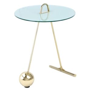 Odkládací stolek Pendulum 525 zlatá / bílá