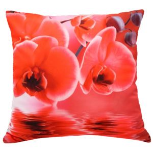 Polštář ČERVENÉ KVĚTY červená MyBestHome 40x40cm fototisk 3D motiv červené květy Varianta: Povlak na polštář, 40x40 cm