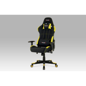 Kancelářská židle polohovací černá a žlutá látka KA-F02 YEL