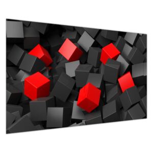 Samolepící fólie Černo - červené kostky 3D 402x240cm S-OK3704A_9A