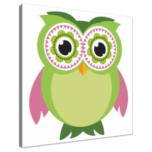 Obraz na plátně Zelená sovička s velkýma očima 30x30cm 3156A_1AI